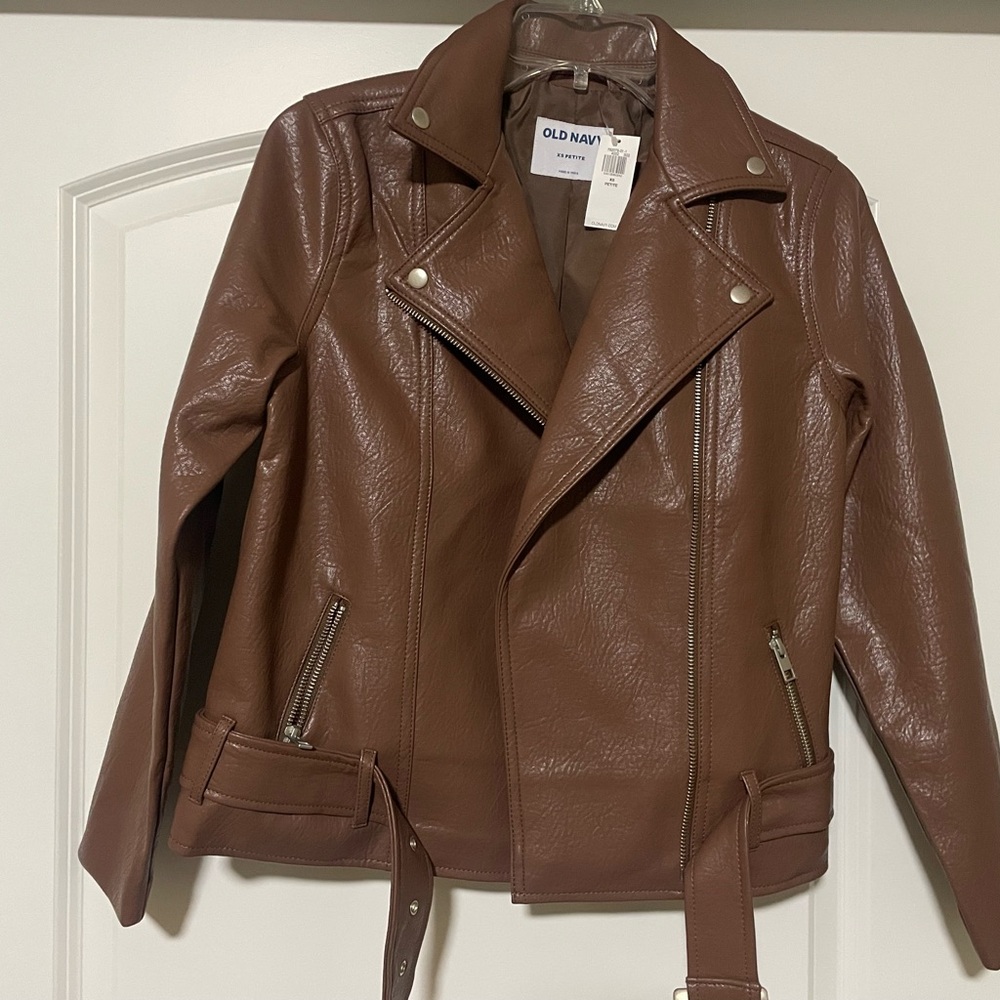 Old Navy Women's Tan Leather Jacket